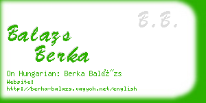 balazs berka business card